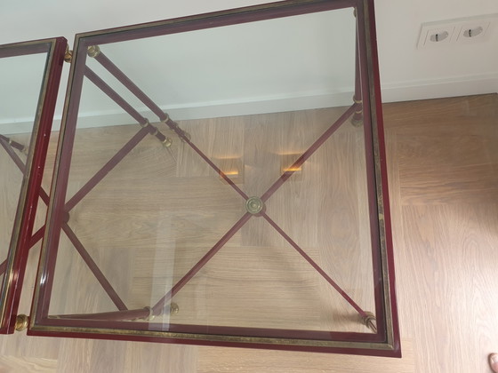Image 1 of Paire de tables d'appoint vintage de style Hollywood Regency – Maison Jansen (années 1970)