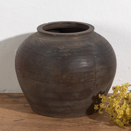 Vase rond en céramique antique (c.1900) #14