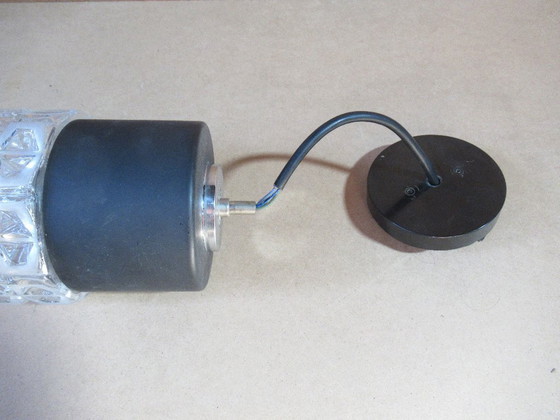 Image 1 of SUSPENSION LAMP design RAAK Amsterdam - NETHERLANDS 1970's GLOBE Octagonal in MOLDED GLASS - height 22,5cm