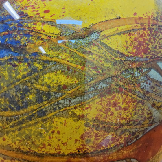 Image 1 of Artistic Mouth-Blown Studio Glass Vase Ioan Nemtoi Yellow / Orange (thick glass) Romanian Glass Art
