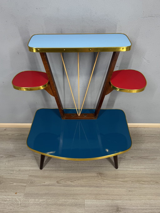 Vintage Formica Mid - Century Plant Table with Space Age vibes.