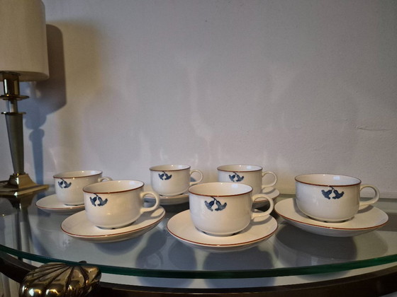 Image 1 of Vintage Rörstrand Diamant Viva cups/saucers