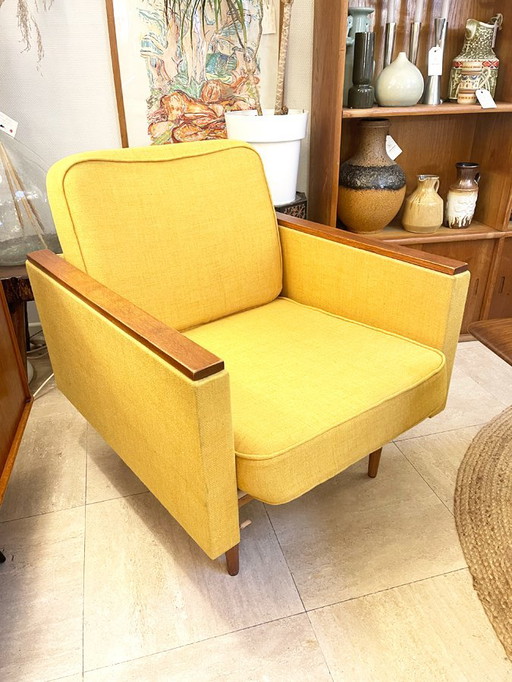 Mustard Scandinavian armchair, 1950