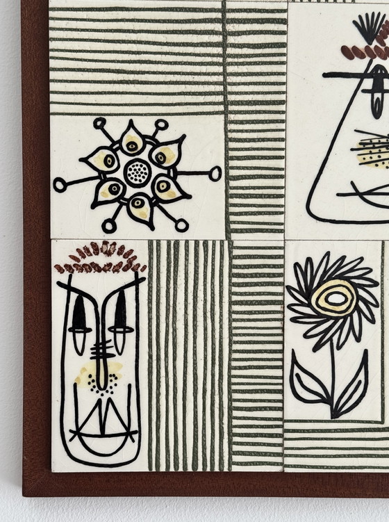 Image 1 of Prächtige dekorative Keramikplatte: A.FRANS datiert 1964