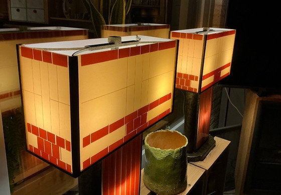 Image 1 of set = 2 x lampada da scrivania Art Déco - Mosaico