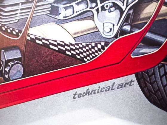 Image 1 of 🚗 Poster originale vintage della Porsche 928 in sezione - XL 76 × 102 cm