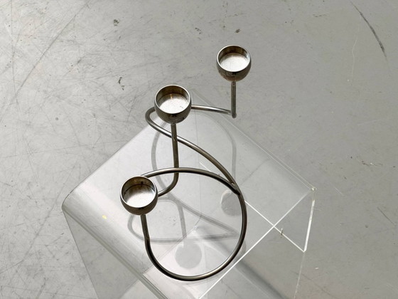 Image 1 of Bougeoir de style futuriste, forme organique en fil de fer, années 1970