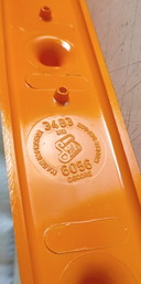 Orange plastic coat rack by Syla - 70s