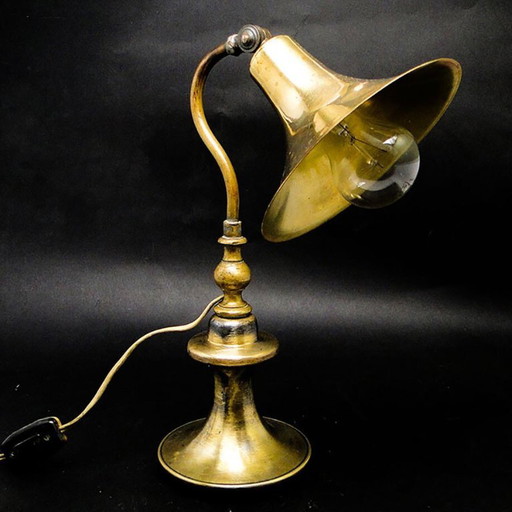 Art Deco Industrial Table Lamp, Germany, 1930s – tafellampen, Metal, Brass (photo 2 of 13)