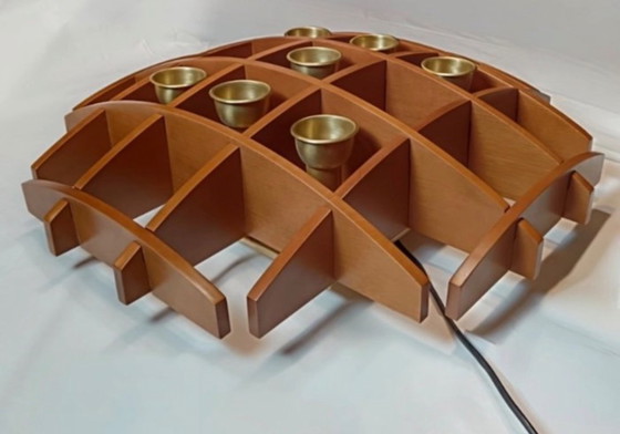 Iconica Wood Flush Mount Lamp with Angelo Brotto for Esperia – Wall lights, Brass (photo 29 of 30)