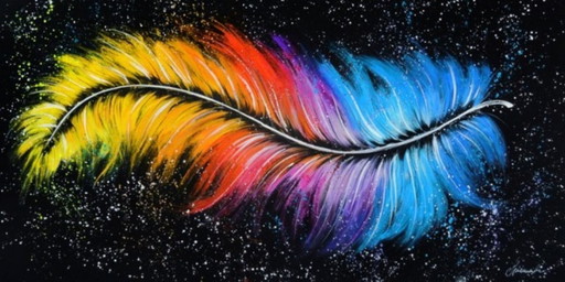 Feather XXL olieverf abstract