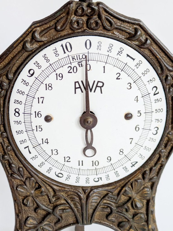 Image 1 of Bilancia da cucina vintage AWR in ghisa, stile Art Nouveau tedesco, decorativa, stile country.