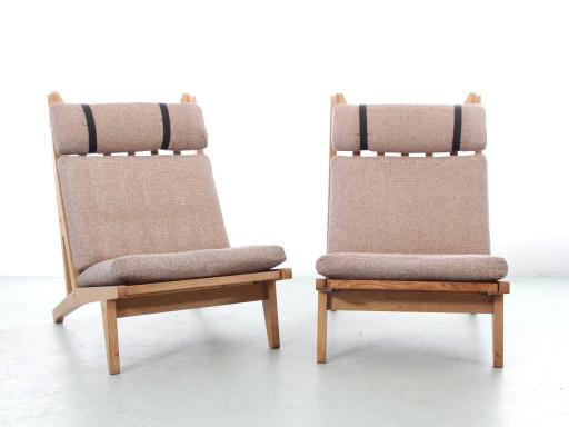 Par de sillones escandinavos GE 375, con 1 par de reposabrazos. – fauteuils, Wood