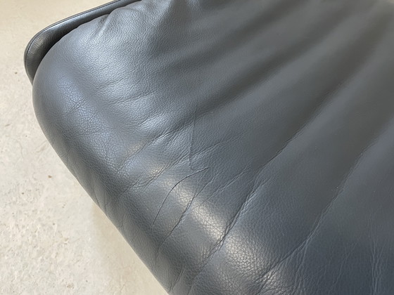 Image 1 of De Sede DS 61 Bank met poef grijs leer vintage