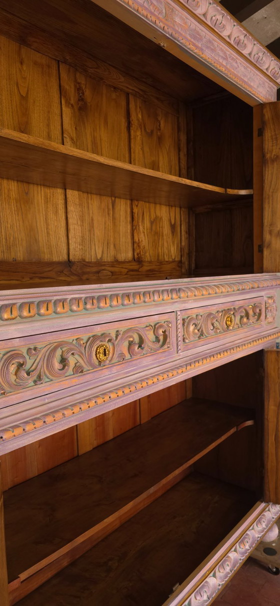 Artistic Renaissance Revival Oak Cabinet – Wood (photo 5 of 9)