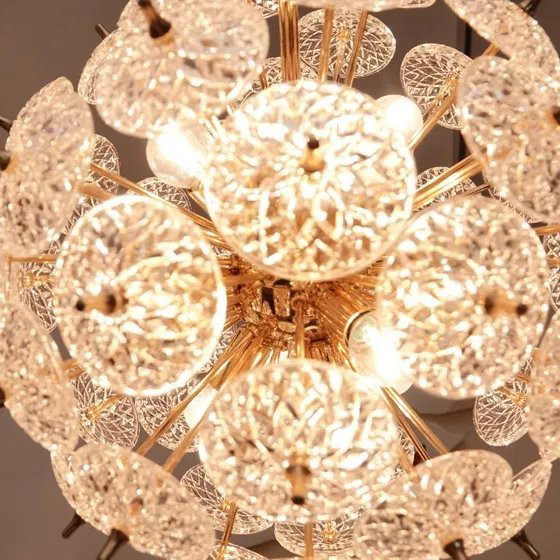 Image 1 of St Lambert Faceted Glass Roundel Sputnik Chandelier