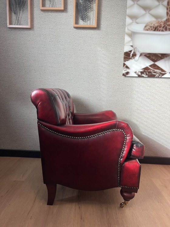 Image 1 of Sedia - Poltrona Chesterfield Bolton - Rosso antico - Pelle