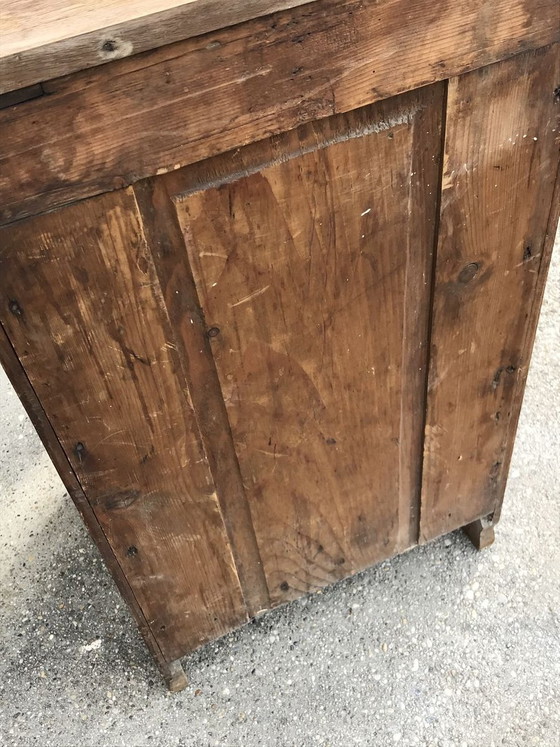 Antique Rustic Pinewood Nightstand (photo 3 of 8)