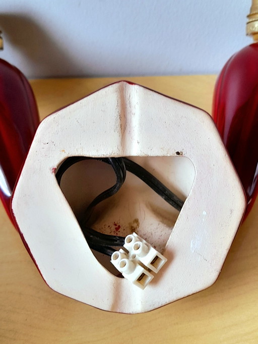 Applique  en céramique art deco rouge 