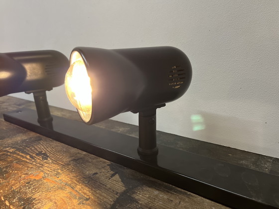 Image 1 of Black Vintage post modern Phase Madrid three spotlight ceiling lamp