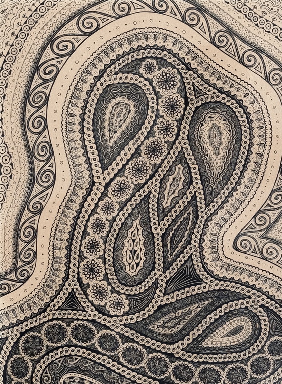 Image 1 of Nicole Vaysse - Art Brut circa 1970 - Tinta china - enmarcado