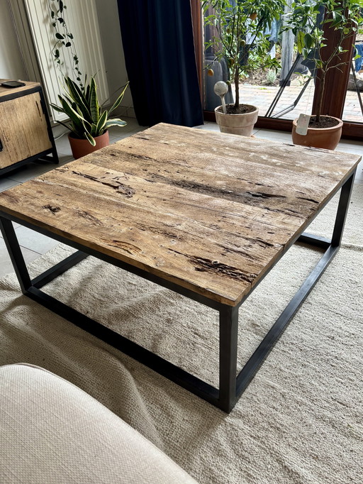 Indian wood coffee table industrial style