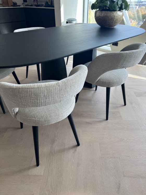 Image 1 of Mobitec Blossom T0100 Design Dining Table – Black Solid Oak | 240x115 cm