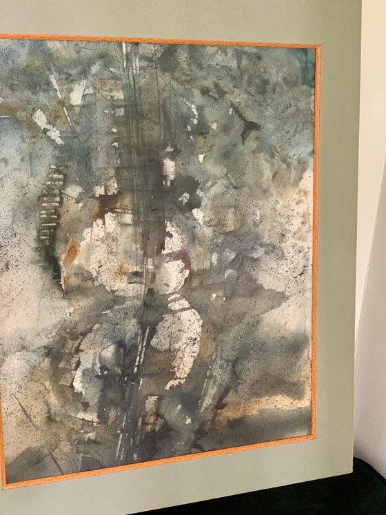Guitare : Aquarelle Originale -Slava Saveliev (1944-2013) - Provenance Atelier 1993 – Photographies, Paper (photo 4 of 26)