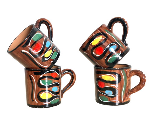 4 tasses en céramique Deruta, 60s