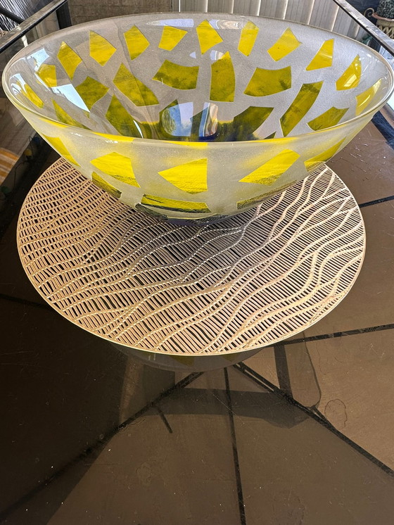 Image 1 of Magnifique bol en verre soufflé à la main Unique 30 cm