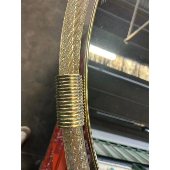 Image 1 of Großer venezianischer Wandspiegel aus Muranoglas mit vergoldetem Torchon-/Torciglione-Design