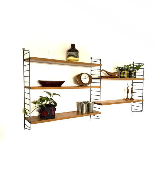 Image 1 of Vintage modular teak wall rack, Nisse String ‘60