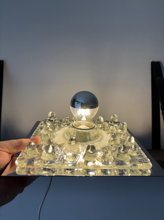 Image 1 of Lampada da parete vintage "Eisglas" Sölken Leuchten anni '70