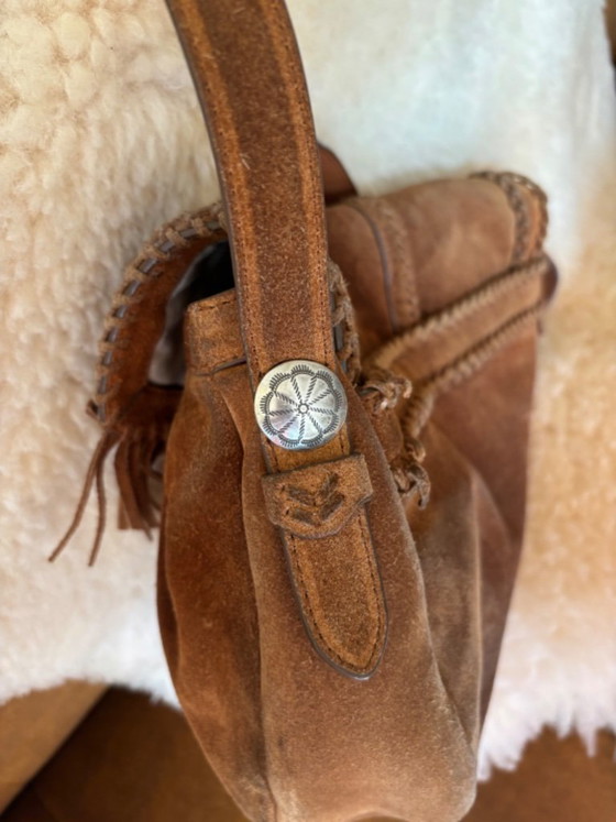 Image 1 of Original Ralph Lauren suede shoulder bag – cognac – good vintage condition