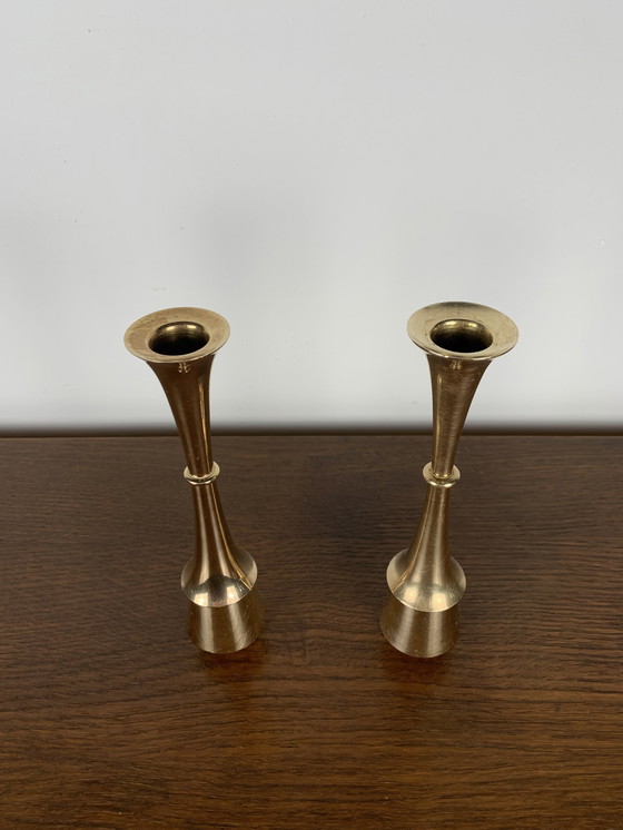 Image 1 of Brass Candlestick Duo, Attributed To Jens Harald Quistgaard, 1960, Denmark