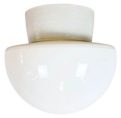 Lampadario vintage in porcellana bianca, anni '70 – plafondlampen, Ceramic, Glass