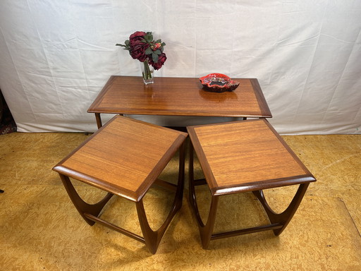Mid-Century Retro Vintage Teak Nest of Tables by G Plan – Astro Line by Victor Wilkins, 1960s – Danish-Inspired British Design 