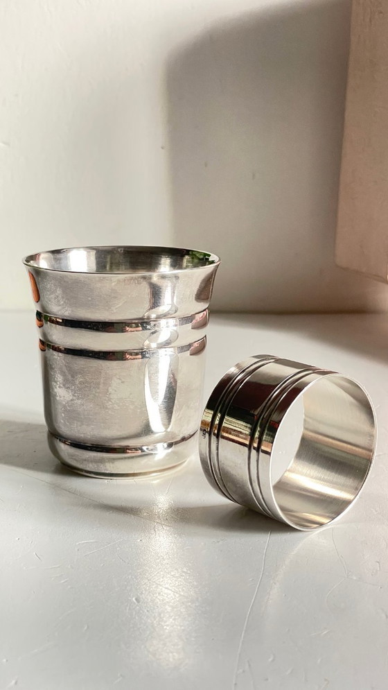 Image 1 of Silver-plated glass and napkin ring by UDNER