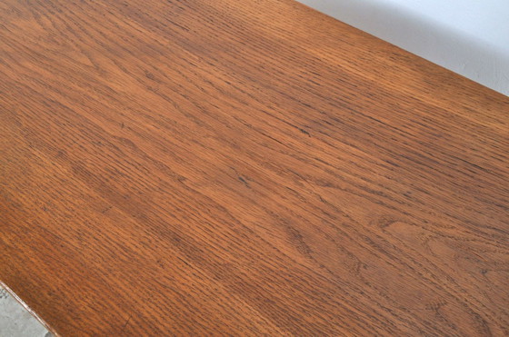 Image 1 of Vintage Oak Children's Desk With Shutter 1950s