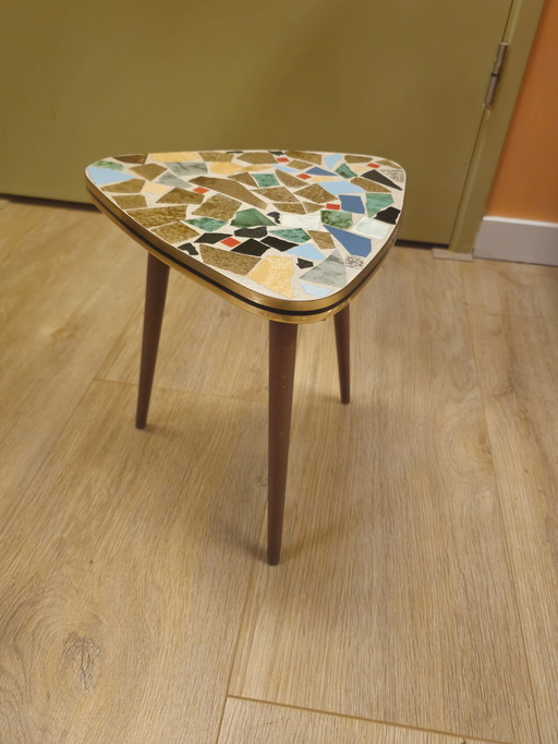 Mesa auxiliar de mosaico vintage para plantas