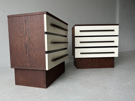 Vintage-Nachttischset – Mitte des 20. Jahrhunderts – Wenge