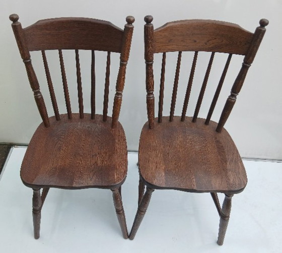 Image 1 of 2 sedie da pranzo in legno massello – stile fattoria