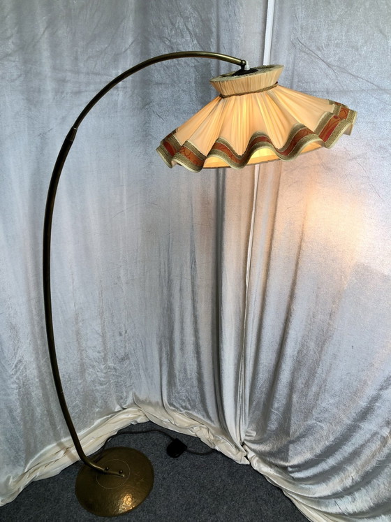 Mid Century Arc Floor Lamp Brass 50s 60s, Floor lights, Orange (photo 15 of 15)