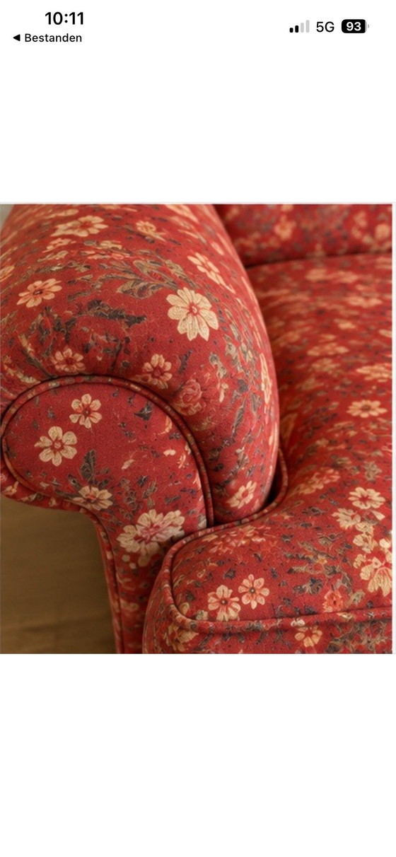 Jio Möbler Madison, Swedish Vintage Design Sofa with Botanical Print, Textile, Wood, Beige (photo 4 of 5)