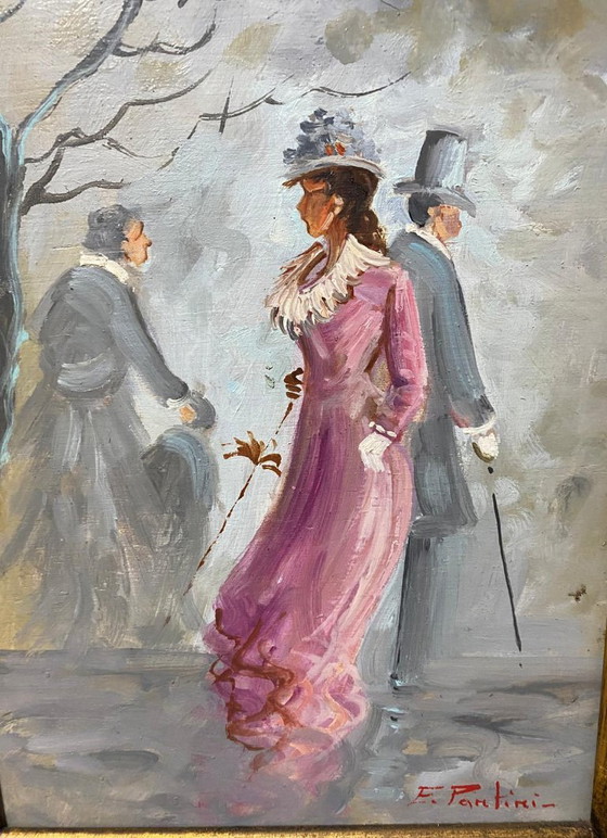 Ancient Painting of a Woman's Family from the 19th Century – Paintings & Drawings, Wood (photo 2 of 6)