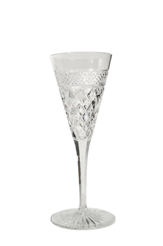 8 Hand-blown and cut crystal champagne flutes, Josair, 1960s, 8x20cm – Glass & Decanter (photo 5 of 5)