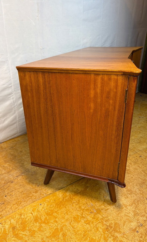 Image 1 of Mid-Century Retro Vintage Teak Sideboard by William Lawrence 1960  Elegant Storage • Beautiful Teak Grain • British Mid-Century 