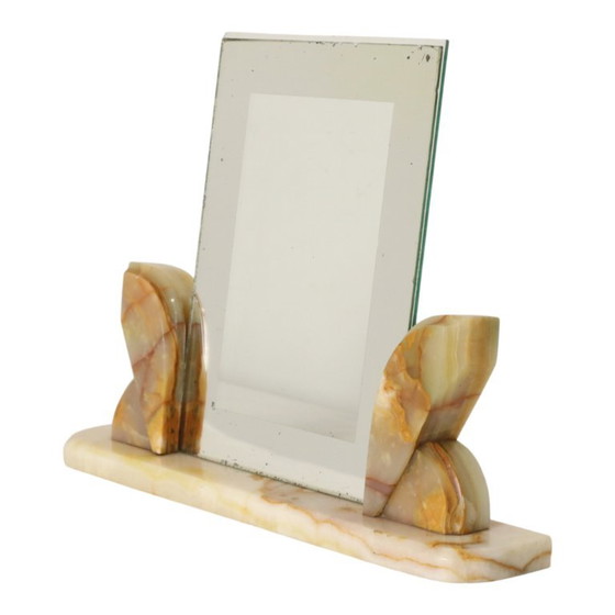 Cuadro grande estilo art déco con marco de fotos, mármol ónix y borde espejado. – Marcos de fotos, Marble (photo 7 of 22)