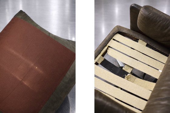 Image 1 of Vintage Mid-Century German Modern Brown Leather Lounge Swivel Chair from Musterring, 1960s