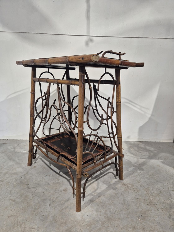 Image 1 of Französischer, japanisch inspirierter Bambus-Teetisch, ca. 1900